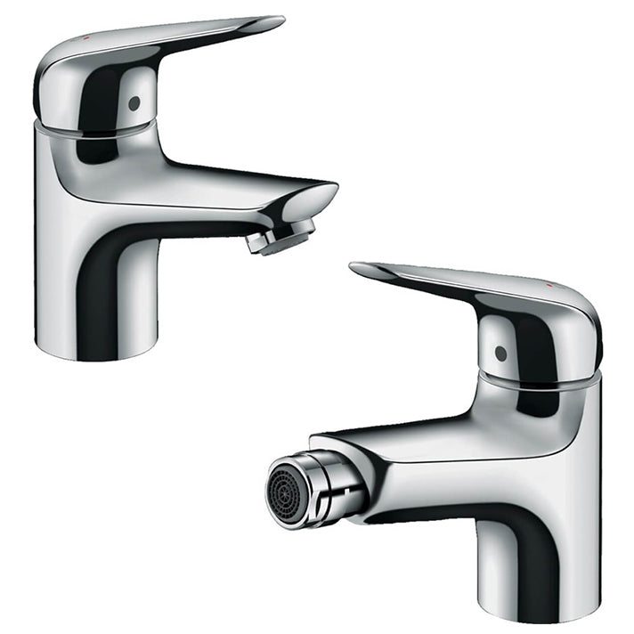 Pack Grifería Hansgrohe Novus 70 lavabo con válvula + Novus bidé con válvula