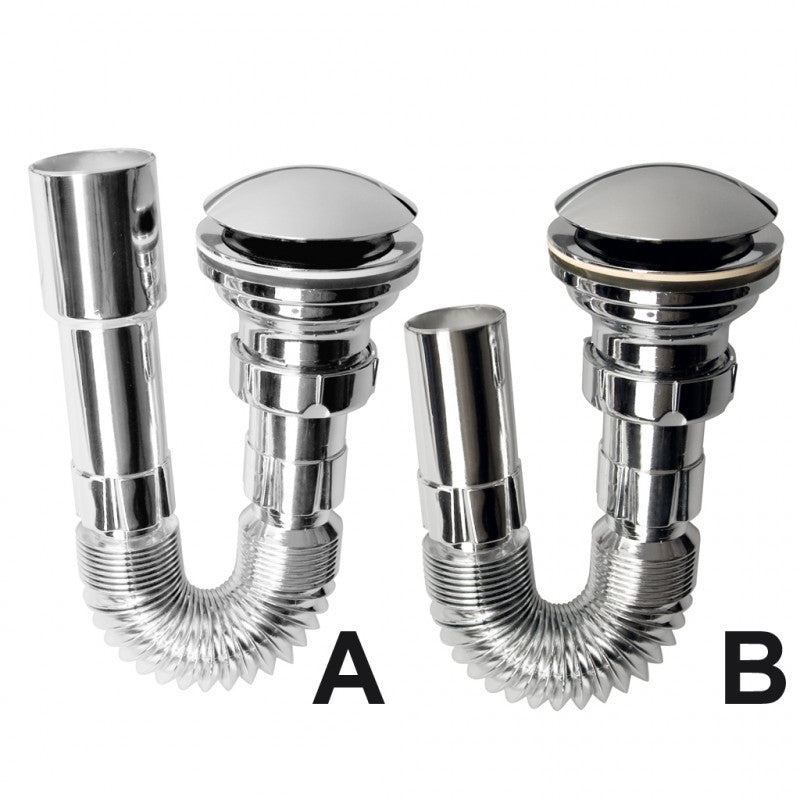 Jimten Válvula con sistema de apertura click-clack Ø 66 (chapa de acero inox. Ø 70) con tubo flexible S-583