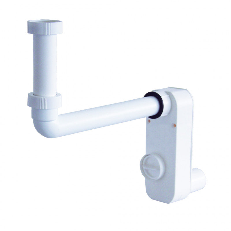 Jimten Sifón visto con cuello extensible con conexión de junta plana. Incluye tornillos de fijación. S-3051
