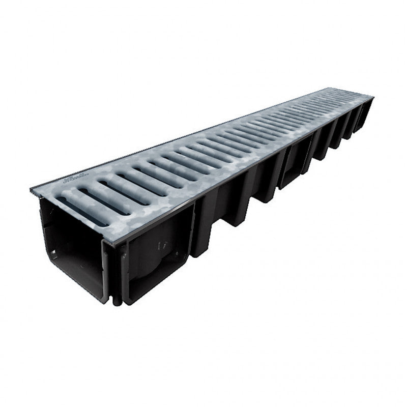 Jimten <b>Uso privado</b>. Canaleta con rejilla pasarela de acero galvanizado ancho 130 1151 DRP178