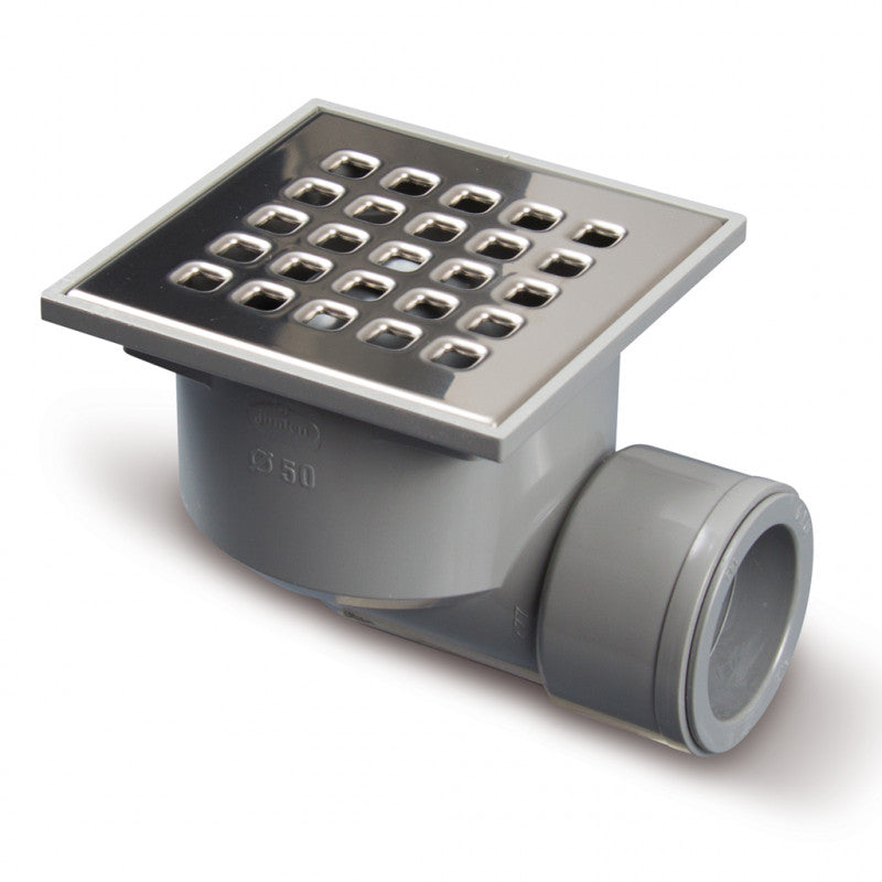 Jimten Sumidero sifónico salida horizontal hembra encolar. Rejilla acero inox 1005 S-191