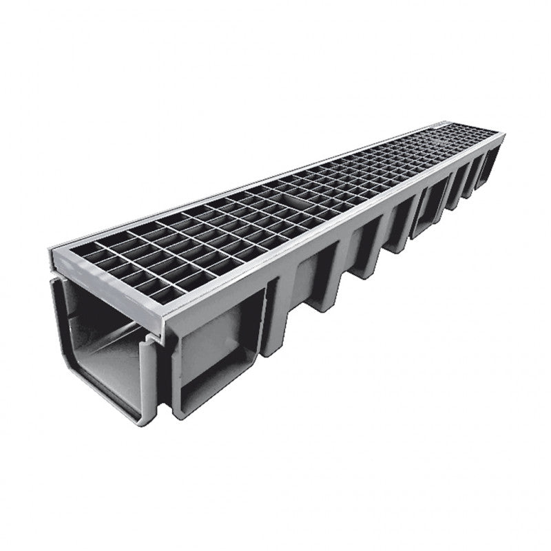 Jimten <b>Uso privado</b>. Canaleta con rejilla enrejada de acero galvanizado ancho 130 1183 CAN10BC