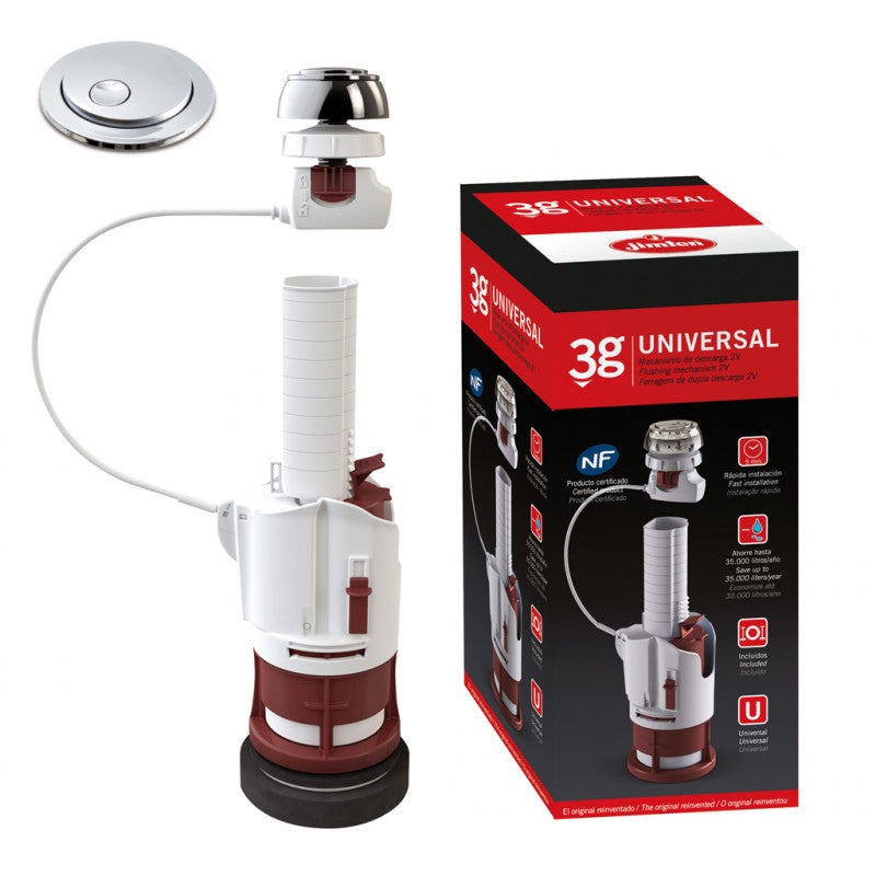 Jimten Mecanismo descarga de cisternas doble volumen. Incluye base roscada y kit cisterna 5601 S-585